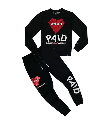 CIVILIZED Comme De Correct Crewneck Jogger Set (BLACK)