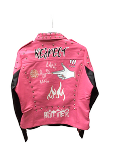 REDFOX COLORBLOCK BIKER JACKET (PINK)