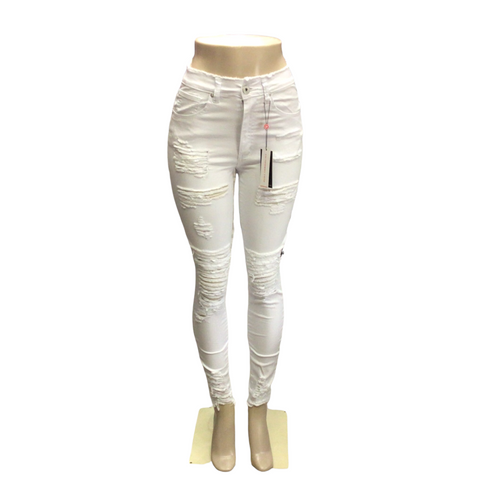 REDFOX WHITE DISTRESSED JEANS (PA0434)