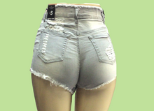 Load image into Gallery viewer, REDFOX HIGHWAIST HEAVY RIP SHORTS (GREY) PS133
