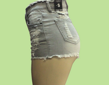 Load image into Gallery viewer, REDFOX HIGHWAIST HEAVY RIP SHORTS (GREY) PS133