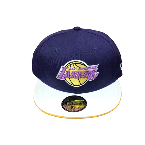 Los Angeles Lakers New Era 59FIFTY Fitted Hat - Purple/Cream