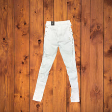 Load image into Gallery viewer, REDFOX HIGHWAIST RHINESTONE LACED JEAN (WHITE) PA0527