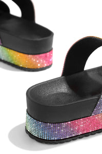 WOMEN RHINESTONE SLIDES (MULTI)