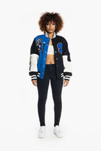 Load image into Gallery viewer, SMOKE RISE COLOR BLOCK FASHION VARSITY JACKET (ROYAL BLUE)