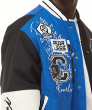 Load image into Gallery viewer, SMOKE RISE COLOR BLOCK FASHION VARSITY JACKET (ROYAL BLUE)