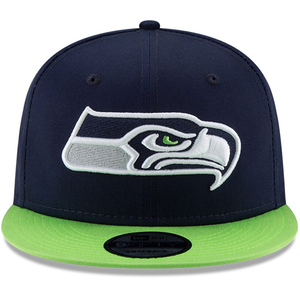 Seattle Seahawks New Era 2-Tone 9FIFTY Snapback Hat - College Navy/Neon Green