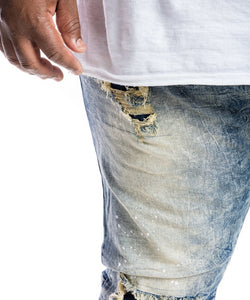 SMOKE RISE RIP & REPAIR JEANS (SIERRA BLUE)