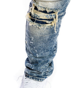 SMOKE RISE RIP & REPAIR JEANS (SIERRA BLUE)