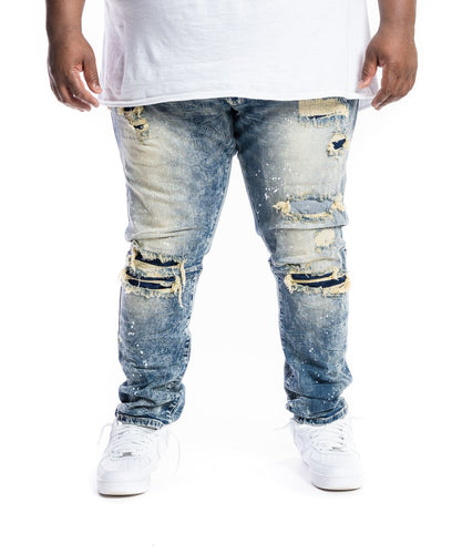 SMOKE RISE RIP & REPAIR JEANS (SIERRA BLUE)