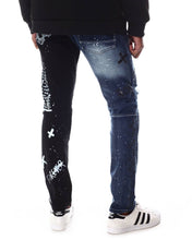 Load image into Gallery viewer, Smoke Rise Tally Blue/Black Color Block Denim JEANS