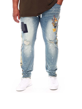 Load image into Gallery viewer, HUSTLE GANG WHISKEY THROTTLE JEAN (RIGBY WASH)