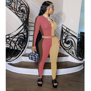 Women Knitted Patchwork Ribbed L/S 2 pc. Set (Neapolitan) IN STORES NOW
