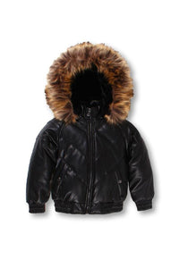 REDFOX DAKOMA PADDED BOMBER JACKET WITH FAUX FUR (BLACK)