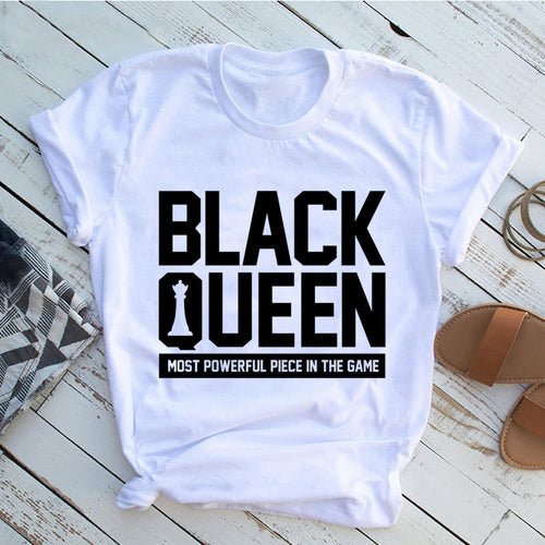 WOMEN BLACK QUEEN TEE (WHITE)