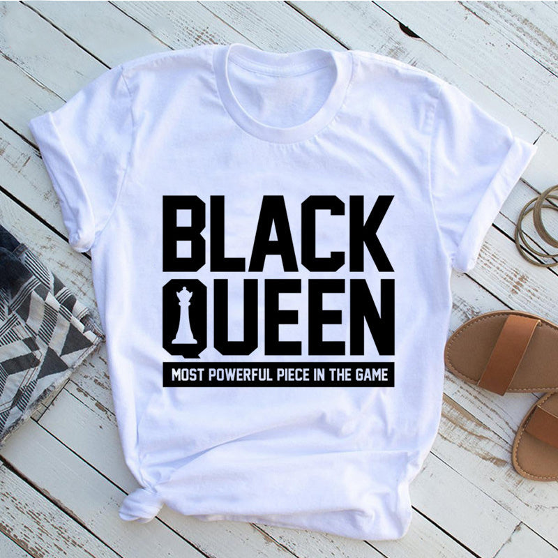 WOMEN BLACK QUEEN TEE (WHITE)
