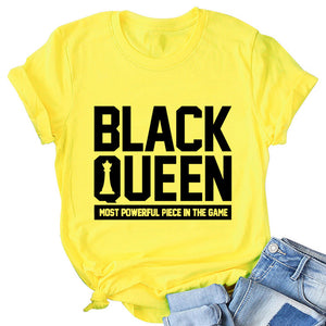 WOMEN BLACK QUEEN TEE (YELLOW)