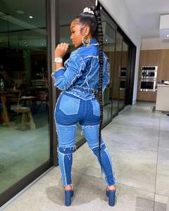 Women's Blue Denim Patchwork Highwaisted Jeans (IN STORE NOW)