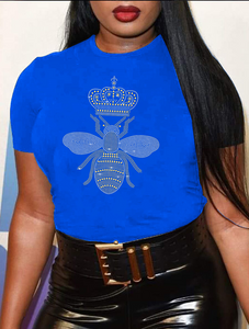 Women's Fashion Tee "Queen Bee" (Blue) IN STORES NOW !