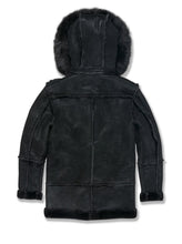 Load image into Gallery viewer, REDFOX DAKOMA FAUX SUEDE COAT W/FAUX FUR TRIMMED HOOD (BLK)