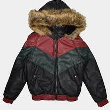 Load image into Gallery viewer, REDFOX DAKOMA PADDED BOMBER JACKET WITH FAUX FUR (BLK/RED/GRN)