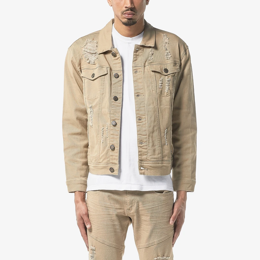 Khaki and jean jacket hot sale