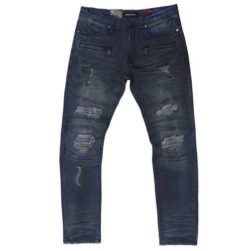 MAKOBI ATRANI DENIM JEANS - NAVY (M1785)