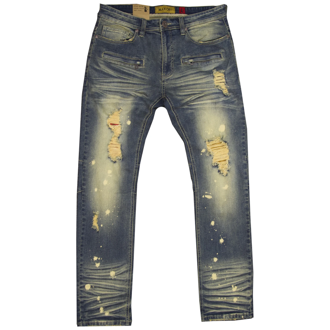 MAKOBI 1962 Shredded Biker Jeans (Vintage)