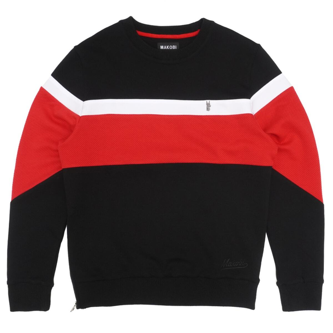 MAKOBI MONOGRAM CREWNECK M4392 (BLACK/RED)