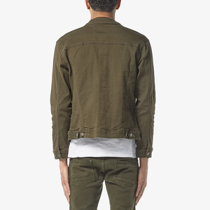 COPPER RIVET OLIVE DENIM JACKET