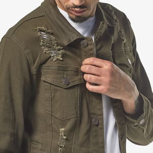 COPPER RIVET OLIVE DENIM JACKET