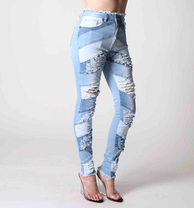 REDFOX HIGHWAIST COLOR BLOCK JEAN (LT. BLUE) PA0479