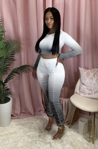 Women 2pc. L/S Pleated Gradation Set (IN STORE NOW)