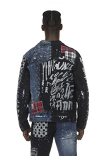 Load image into Gallery viewer, Smoke Rise Tally Blue/Black Color Block Denim Jacket