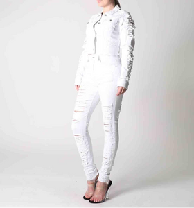 REDFOX HEAVY DISTRESSED DENIM SET (WHITE) SD123/123P