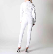Load image into Gallery viewer, REDFOX HEAVY DISTRESSED DENIM SET (WHITE) SD123/123P