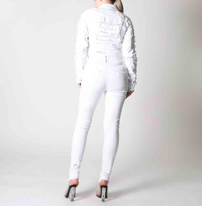 REDFOX HEAVY DISTRESSED DENIM SET (WHITE) SD123/123P
