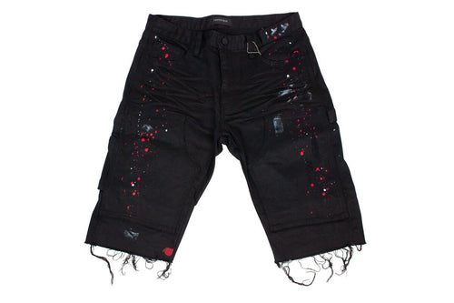 MEN TRENDIQUE DENIM SHORTS (PAINT SPLATTER)