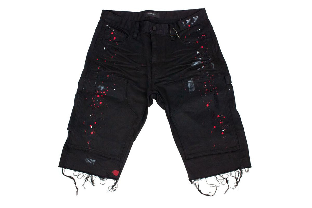 MEN TRENDIQUE DENIM SHORTS (PAINT SPLATTER)
